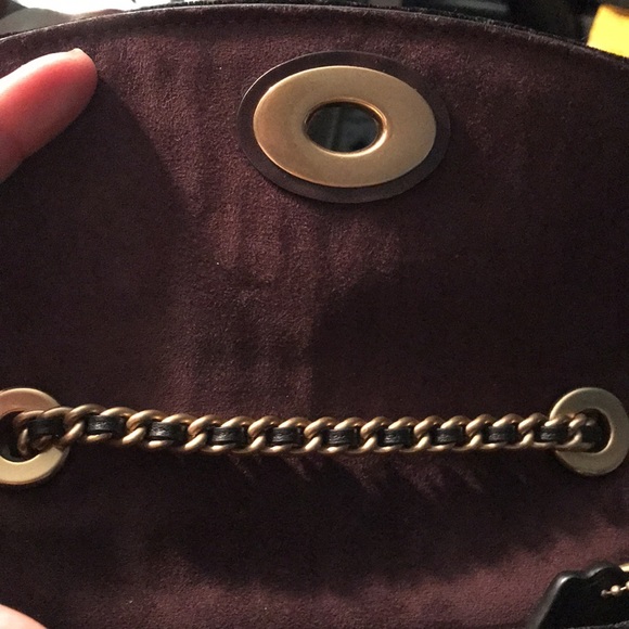 Coach velvet refined calf leather clutch or shoulder evening bag - Picture 3 of 6